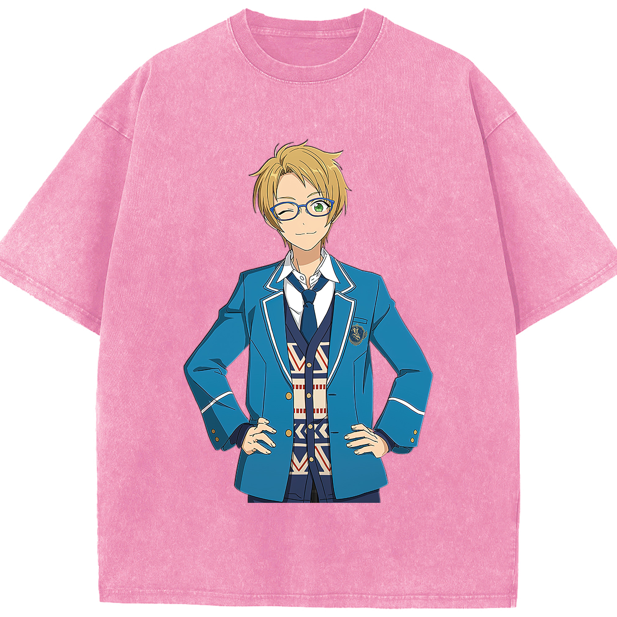（画像用） あんさんぶるスターズ! Ensemble Stars 綿100% ヴィンテージ風 半袖Tシャツ（フロントプリント）
